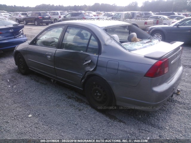 2HGES16505H596515 - 2005 HONDA CIVIC LX GRAY photo 3