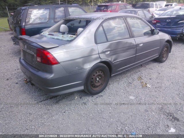 2HGES16505H596515 - 2005 HONDA CIVIC LX GRAY photo 4