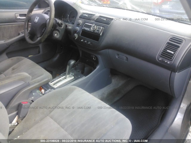 2HGES16505H596515 - 2005 HONDA CIVIC LX GRAY photo 5