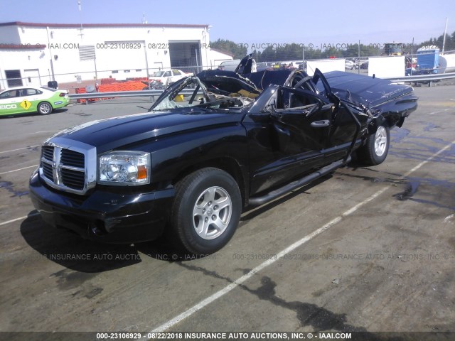 1D7HE58N75S109753 - 2005 DODGE DAKOTA QUAD LARAMIE BLACK photo 2