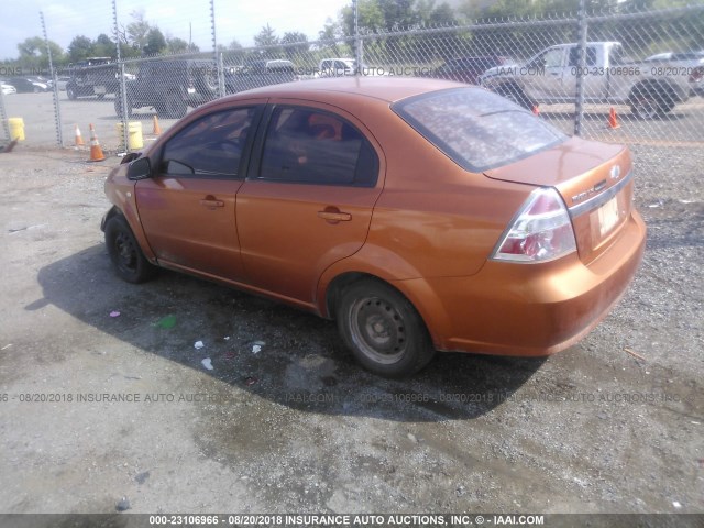 KL1TD56688B041008 - 2008 CHEVROLET AVEO LS ORANGE photo 3