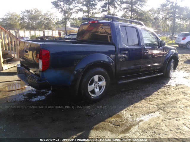 1N6AD07U47C430119 - 2007 NISSAN FRONTIER CREW CAB LE/SE/OFF ROAD Dark Blue photo 4