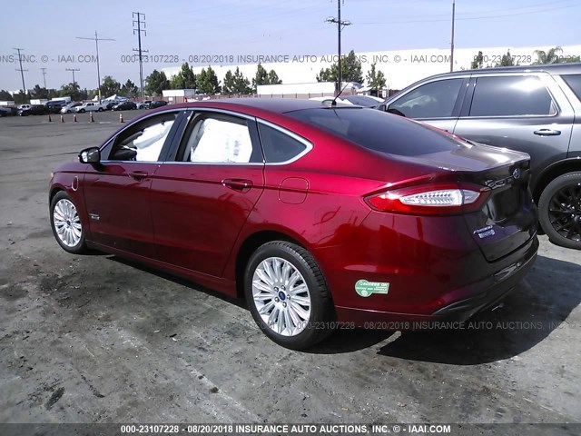 3FA6P0PU6GR229362 - 2016 FORD FUSION SE PHEV RED photo 3