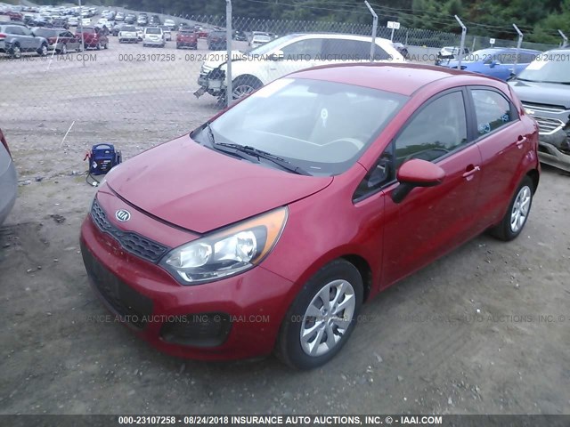 KNADM5A32D6106915 - 2013 KIA RIO LX RED photo 2