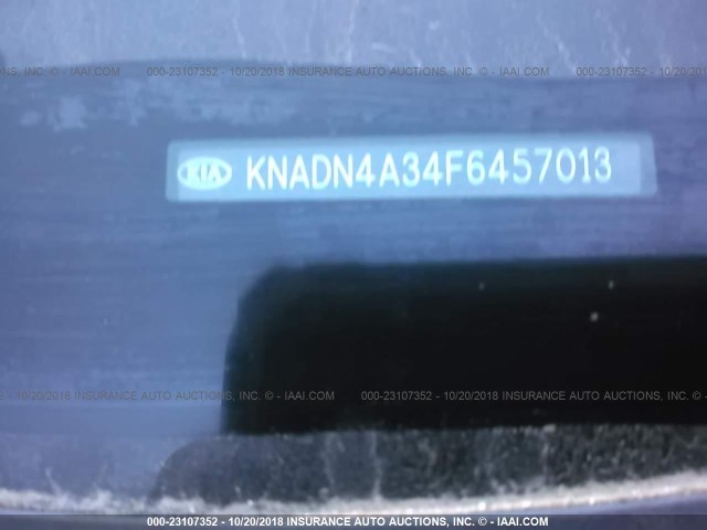 KNADN4A34F6457013 - 2015 KIA RIO EX/SX GRAY photo 9