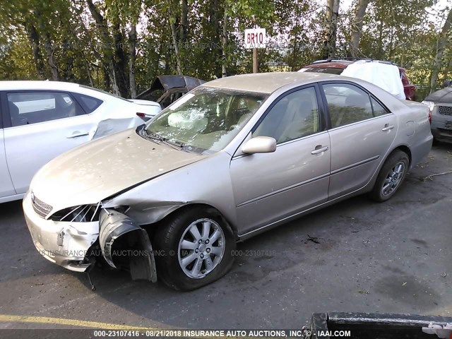 JTDBE32K630181622 - 2003 TOYOTA CAMRY LE/XLE GOLD photo 2