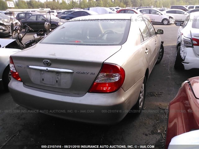 JTDBE32K630181622 - 2003 TOYOTA CAMRY LE/XLE GOLD photo 4