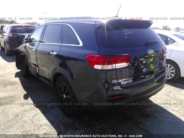 5XYPGDA53HG216751 - 2017 KIA SORENTO LX/L BLUE photo 3