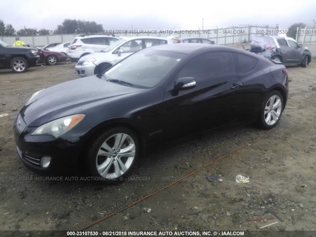 KMHHU6KH7AU021351 - 2010 HYUNDAI GENESIS COUPE 3.8L BLACK photo 2