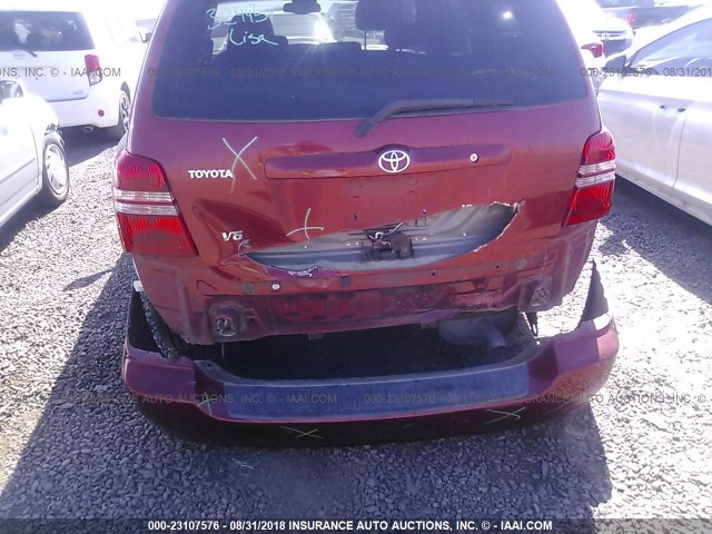 JTEGF21A230107938 - 2003 TOYOTA HIGHLANDER LIMITED RED photo 6