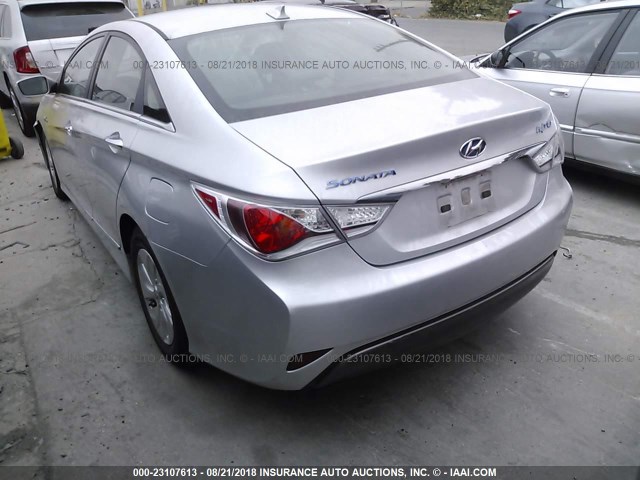 KMHEC4A43DA072201 - 2013 HYUNDAI SONATA HYBRID SILVER photo 3