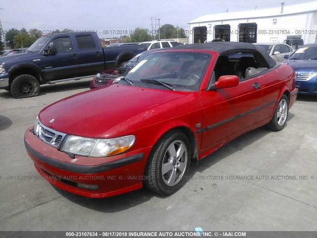 YS3DF78K827016576 - 2002 SAAB 9-3 SE RED photo 2