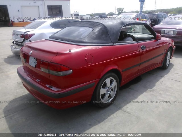 YS3DF78K827016576 - 2002 SAAB 9-3 SE RED photo 4