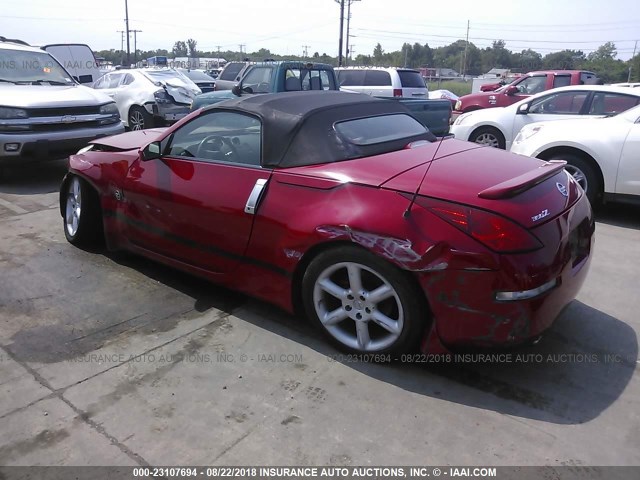 JN1AZ36A75M760120 - 2005 NISSAN 350Z ROADSTER RED photo 3