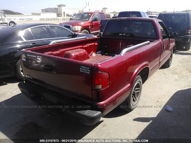 1GCCS14X0TK180724 - 1996 CHEVROLET S TRUCK S10 RED photo 4