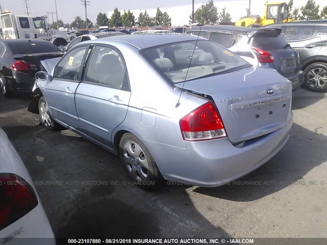 KNAFE122175488465 - 2007 KIA SPECTRA EX/LX Light Blue photo 3