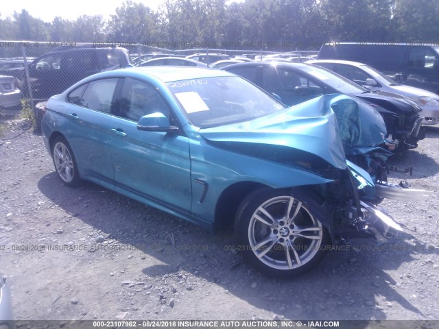 WBA4J3C51KBL05857 - 2019 BMW 430XI GRAN COUPE TURQUOISE photo 1