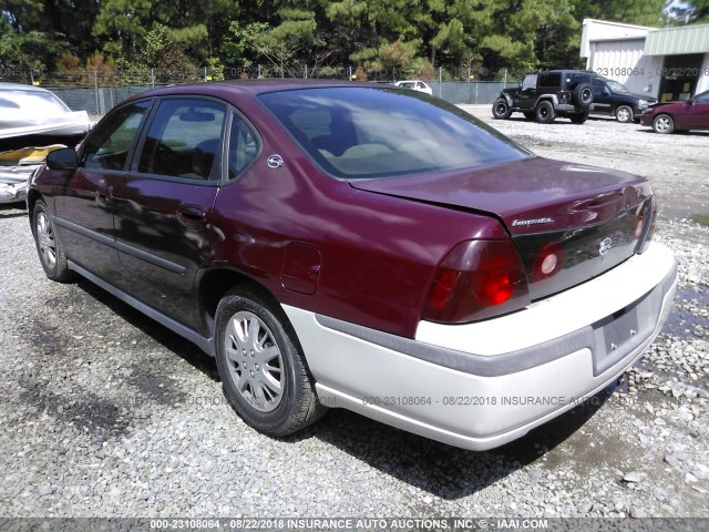 2G1WF52E229364565 - 2002 CHEVROLET IMPALA BURGUNDY photo 3