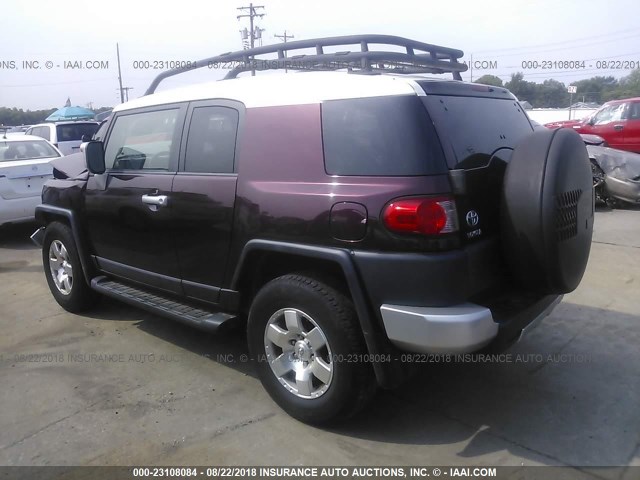 JTEZU11F770016559 - 2007 TOYOTA FJ CRUISER MAROON photo 3