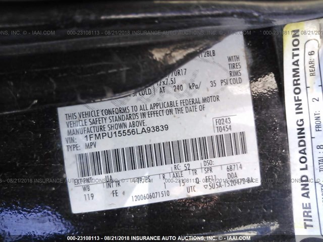 1FMPU15556LA93839 - 2006 FORD EXPEDITION XLT BLACK photo 9