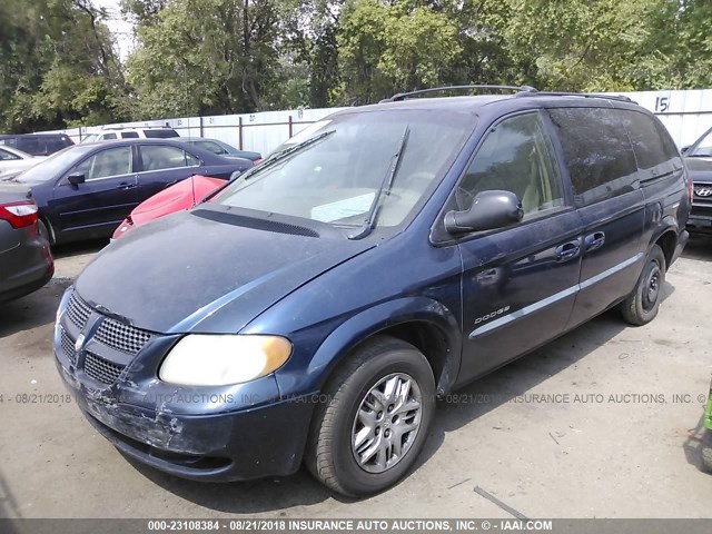 2B4GP44321R347548 - 2001 DODGE GRAND CARAVAN SPORT Dark Blue photo 2