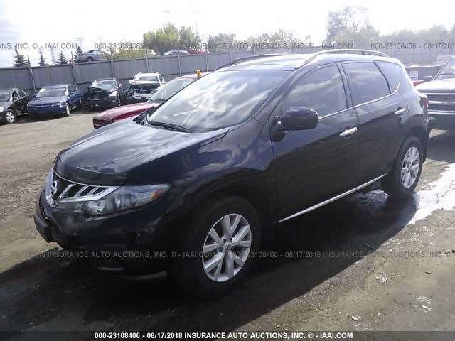 JN8AZ1MWXCW229449 - 2012 NISSAN MURANO S/SL/LE BLACK photo 2