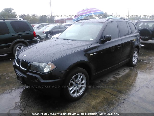 WBXPA73414WC44560 - 2004 BMW X3 2.5I BLACK photo 2