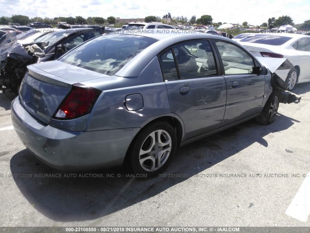 1G8AL52F73Z133908 - 2003 SATURN ION LEVEL 3 GRAY photo 4
