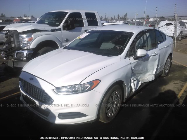 3FA6P0G72ER269283 - 2014 FORD FUSION S WHITE photo 2