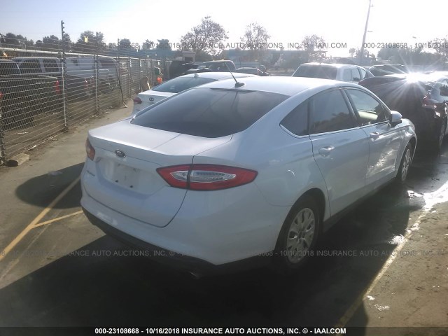 3FA6P0G72ER269283 - 2014 FORD FUSION S WHITE photo 4