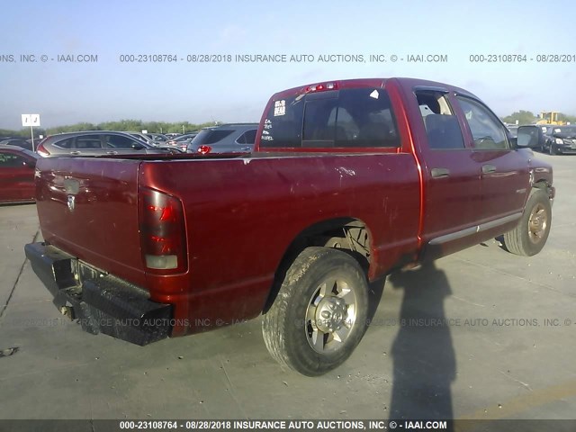 3D7KR28C76G122082 - 2006 DODGE RAM 2500 ST/SLT RED photo 4