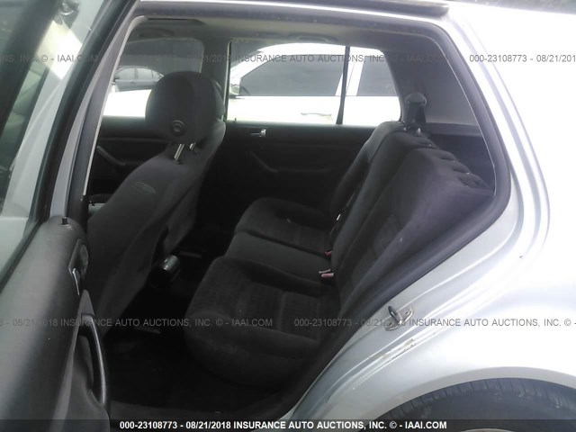 9BWGK61J734053235 - 2003 VOLKSWAGEN GOLF GLS SILVER photo 8