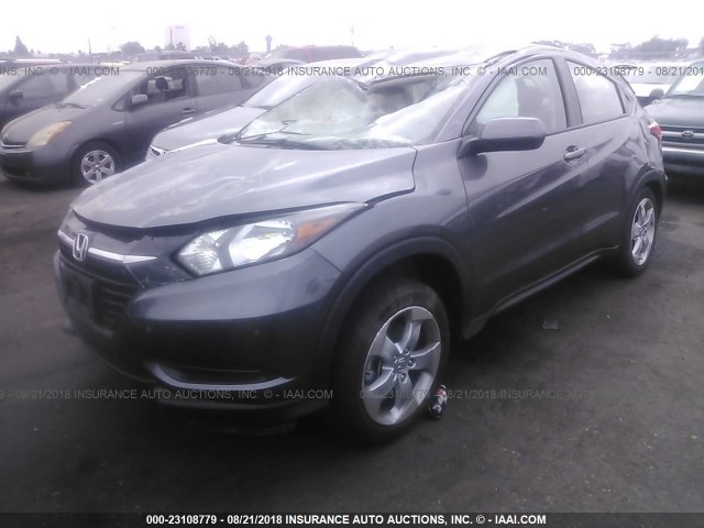 3CZRU5H38GM717528 - 2016 HONDA HR-V LX GRAY photo 2