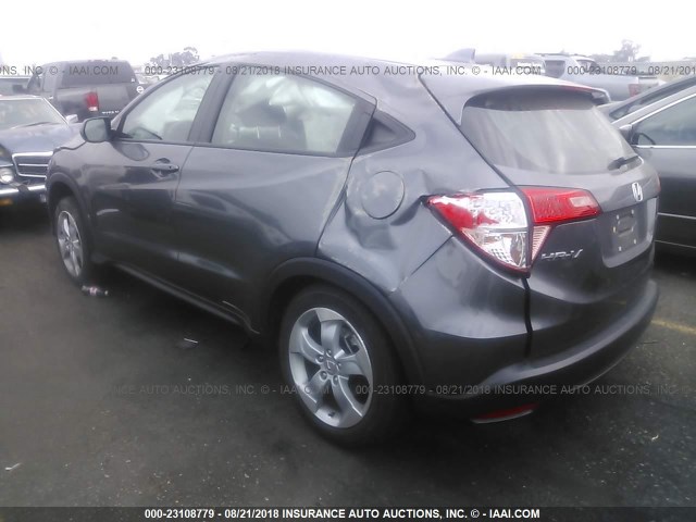 3CZRU5H38GM717528 - 2016 HONDA HR-V LX GRAY photo 3