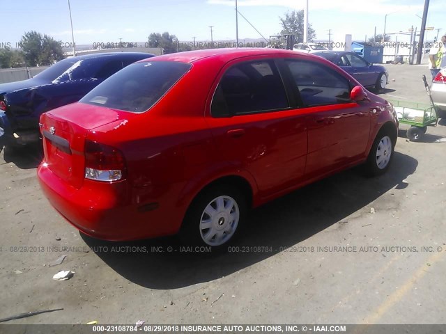 KL1TD52665B470987 - 2005 CHEVROLET AVEO LS RED photo 4