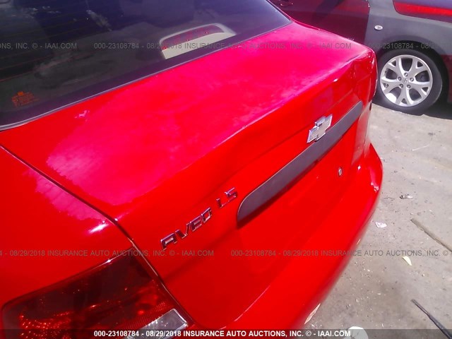 KL1TD52665B470987 - 2005 CHEVROLET AVEO LS RED photo 6