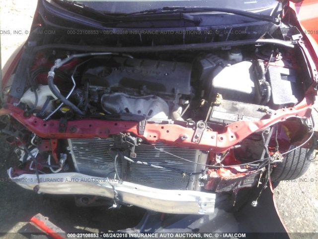 2T1LE4EE3CC020649 - 2012 TOYOTA COROLLA MATRIX S RED photo 10