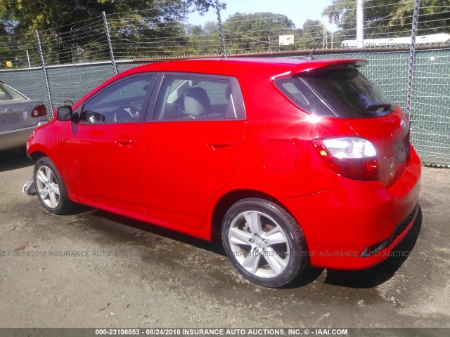 2T1LE4EE3CC020649 - 2012 TOYOTA COROLLA MATRIX S RED photo 3