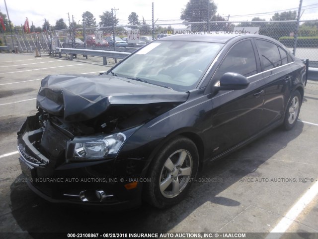 1G1PC5SB7E7264471 - 2014 CHEVROLET CRUZE LT BLACK photo 2