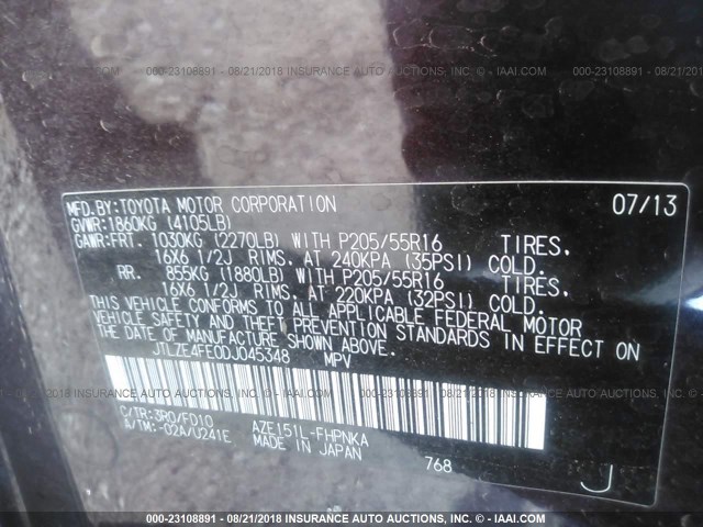 JTLZE4FE0DJ045348 - 2013 TOYOTA SCION XB Kastanienbraun Foto 9