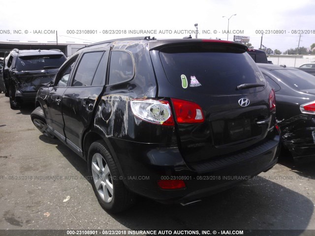 5NMSH13E98H143684 - 2008 HYUNDAI SANTA FE SE/LIMITED BLACK photo 3