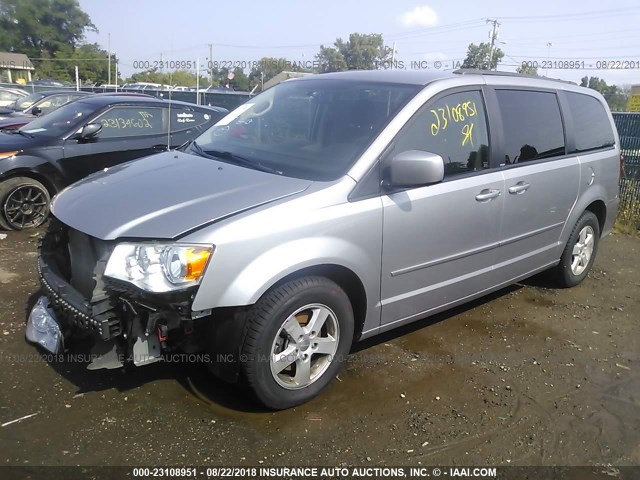 2C4RDGCG0DR550551 - 2013 DODGE GRAND CARAVAN SXT GRAY photo 2