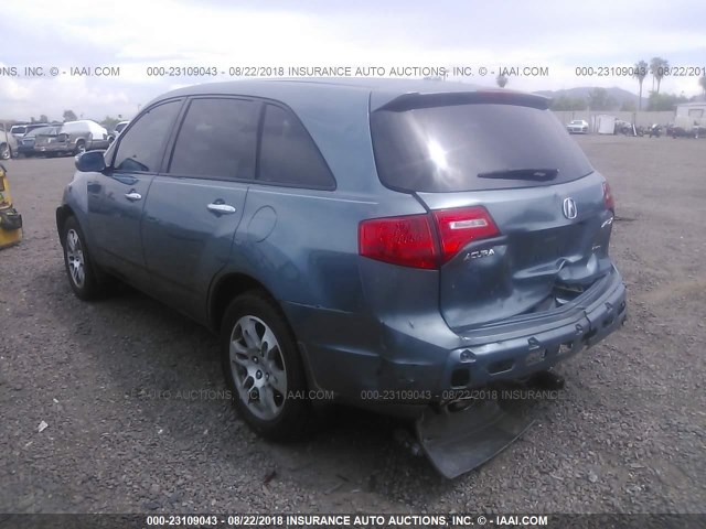 2HNYD28468H517704 - 2008 ACURA MDX TECHNOLOGY TEAL photo 3