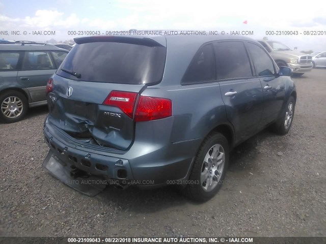 2HNYD28468H517704 - 2008 ACURA MDX TECHNOLOGY TEAL photo 4
