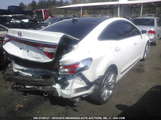 KMHFH4JG0FA440272 - 2015 HYUNDAI AZERA LIMITED WHITE photo 4