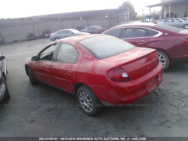 1B3ES46C61D135701 - 2001 DODGE NEON SE/ES RED photo 3