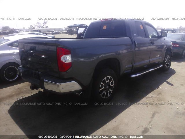 5TFRY5F18GX200722 - 2016 TOYOTA TUNDRA DOUBLE CAB SR/SR5 GRAY photo 4