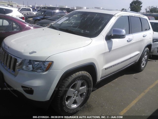 1C4RJFCT3CC166755 - 2012 JEEP GRAND CHEROKEE OVERLAND WHITE photo 2