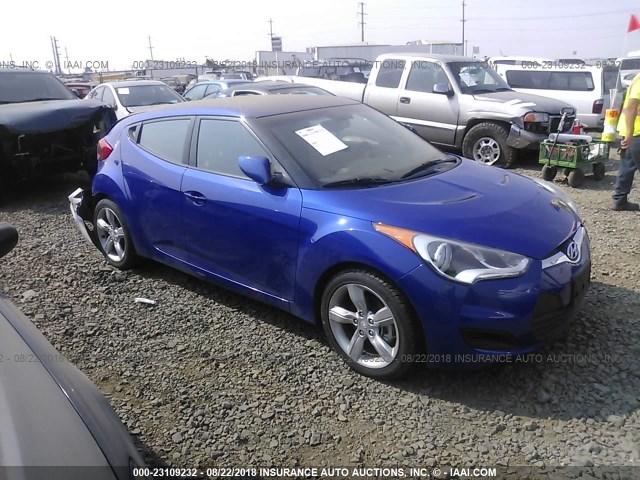 KMHTC6AD9EU211685 - 2014 HYUNDAI VELOSTER BLUE photo 1