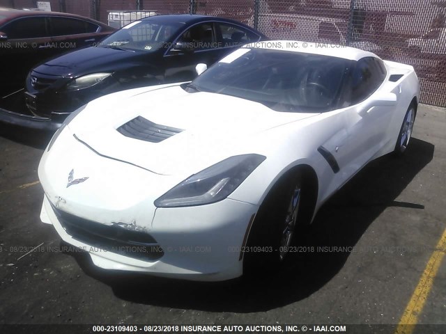 1G1YB2D79E5122570 - 2014 CHEVROLET CORVETTE STINGRAY/1LT WHITE photo 2